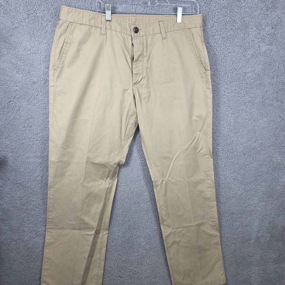 GROWN & SEWN Beige Chino Pants Button Fly 100% Cotton MADE IN USA Size 38x32